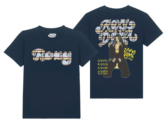 Roxy Dekker Ziggo Dome Kids' Checkered T-Shirt Petrol Blue