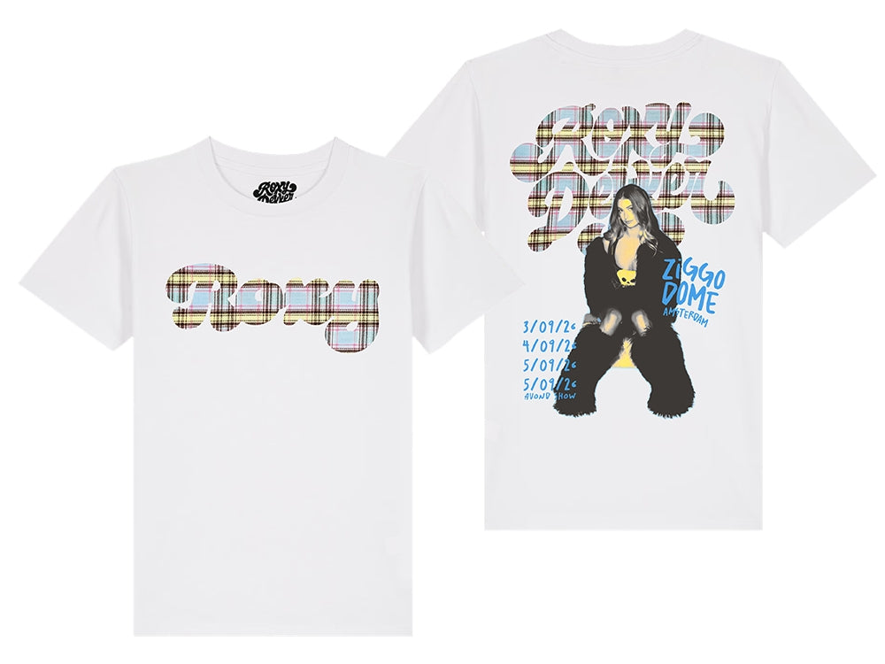 Roxy Dekker Ziggo Dome Kids' Checkered T-Shirt White